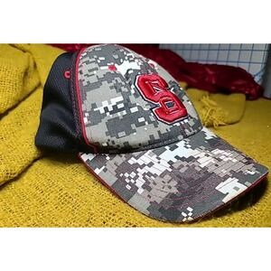 Camouflage Baseball Cap with Red Accents NC STATE NCAA ACC